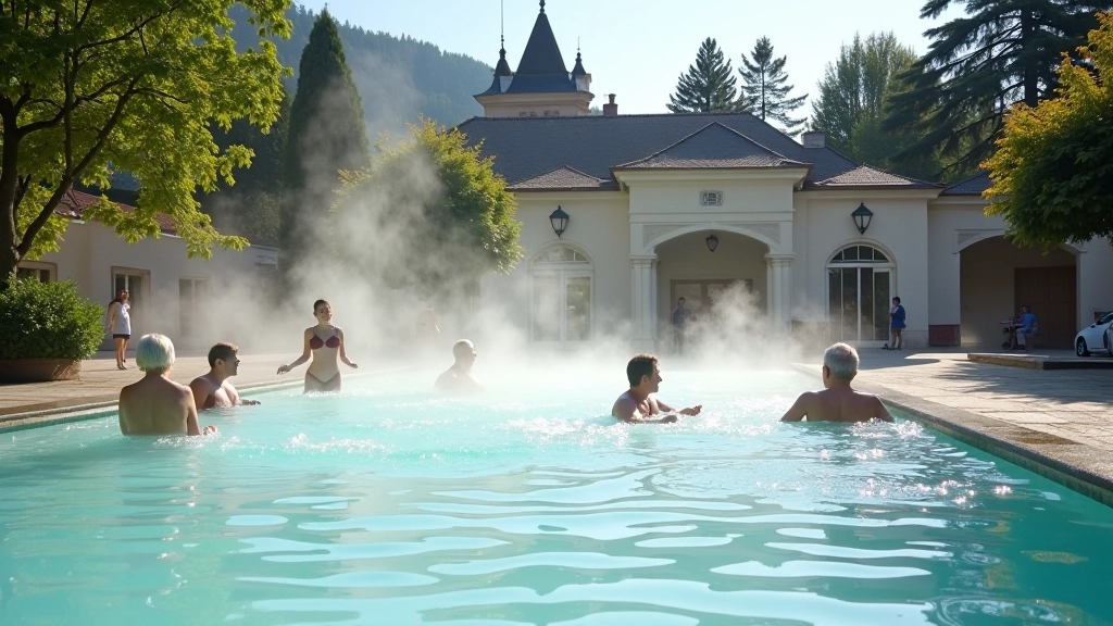 Karlovy Vary thermal park with spa architecture and wellness facilities